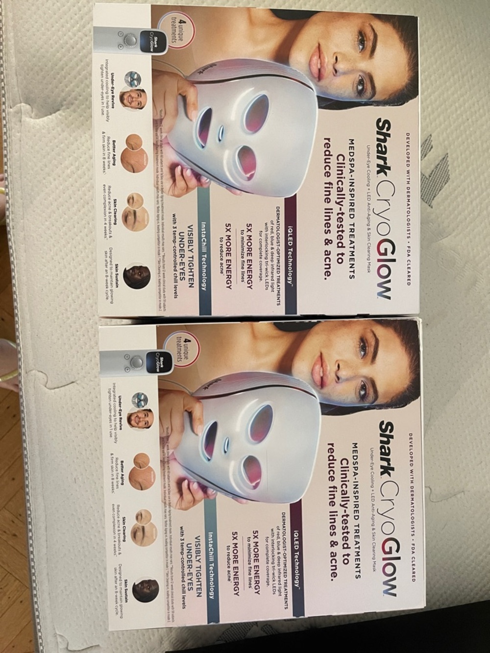 Shark CryoGlow LED Facial Mask in White — Advanced At-Home Skincare Device
